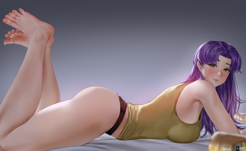 katsuragi misato (neon genesis evangelion) drawn by easonx