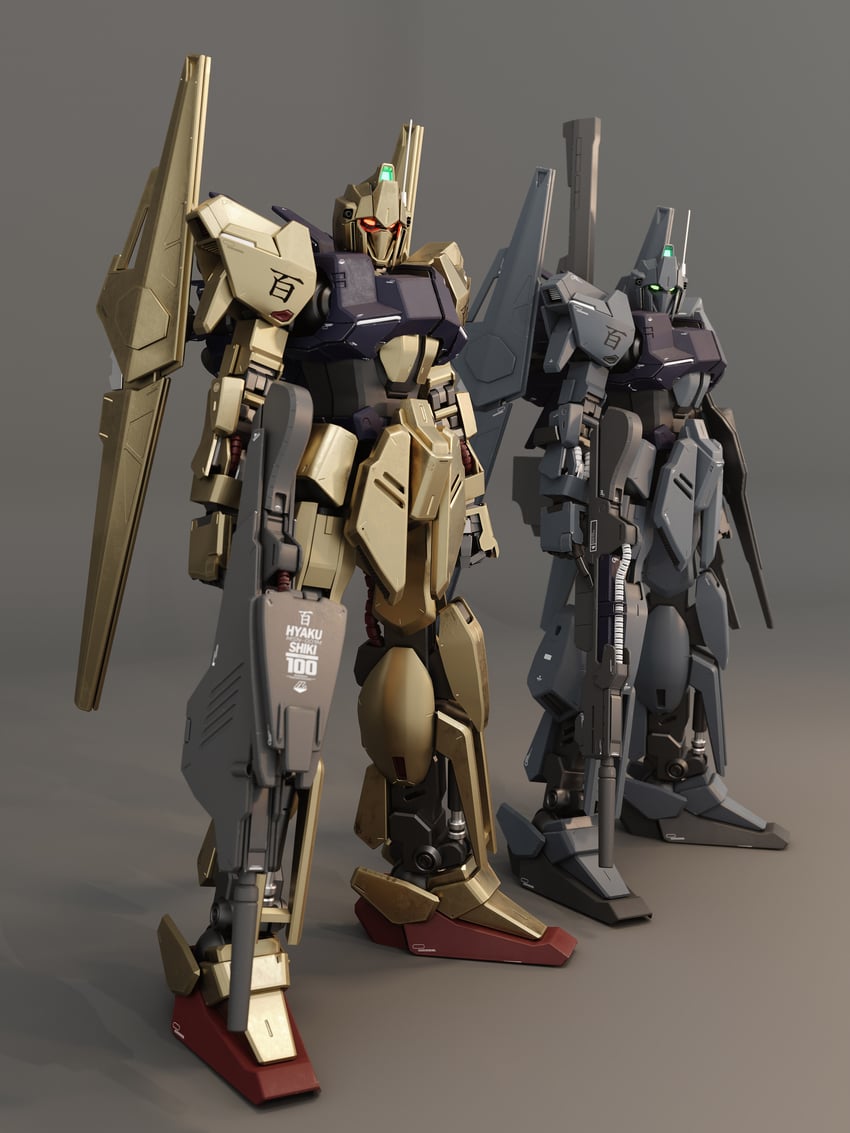 hyaku shiki (gundam and 1 more) drawn by mjeff