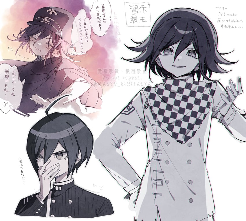 oma kokichi and saihara shuichi (danganronpa and 1 more) drawn by masyu_bimitalya