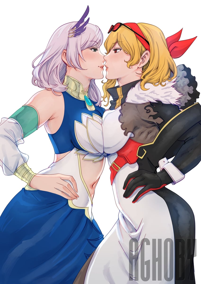pavolia reine and kaela kovalskia (hololive and 1 more) drawn by aghoby