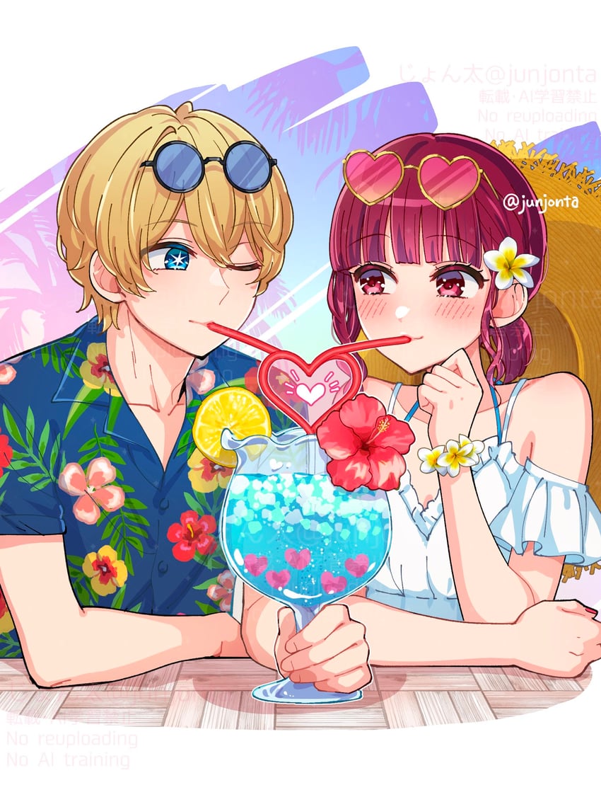 arima kana and hoshino aquamarine (oshi no ko) drawn by junjonta