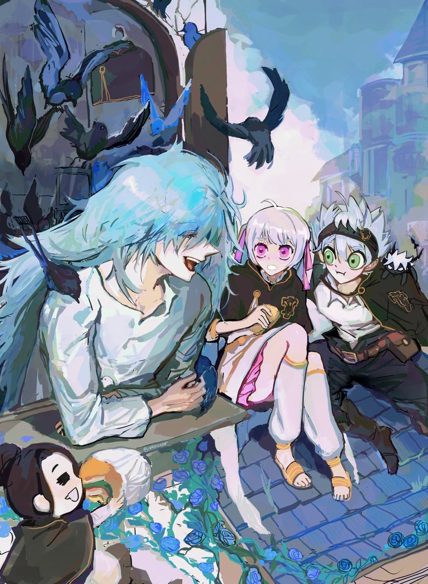 noelle silva, asta, charmy pappitson, and henry legolant (black clover) drawn by min2lullr