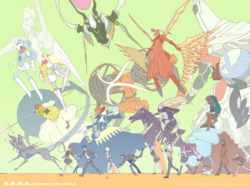 yuuki makoto, aigis, shiomi kotone, takeba yukari, kirijou mitsuru, and 16 more (persona and 2 more) drawn by hei_jin