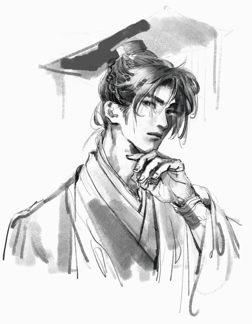 mo ran and taxian-jun (erha he ta de bai mao shizun) drawn by mooncakebun