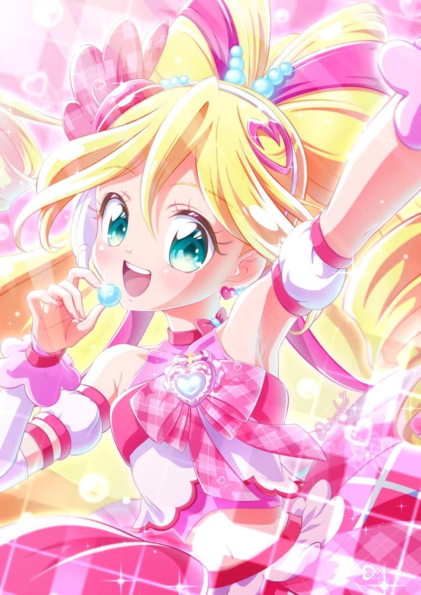 sakura uta and cure idol (precure and 1 more) drawn by miesa