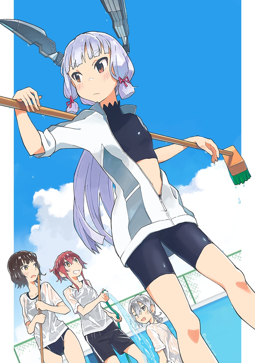 murakumo, arashi, nowaki, and kishinami (kantai collection) drawn by kusakabe_(kusakabeworks)