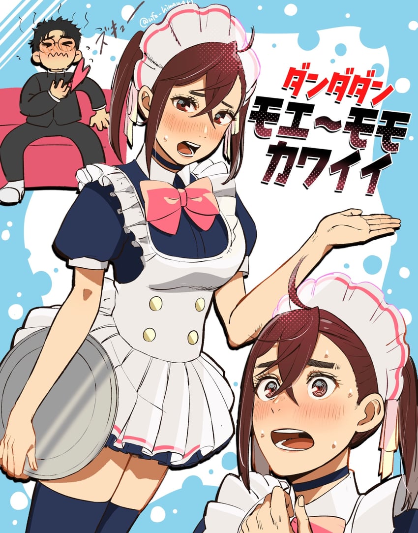 ayase momo and takakura ken (dandadan) drawn by ufo_himawari