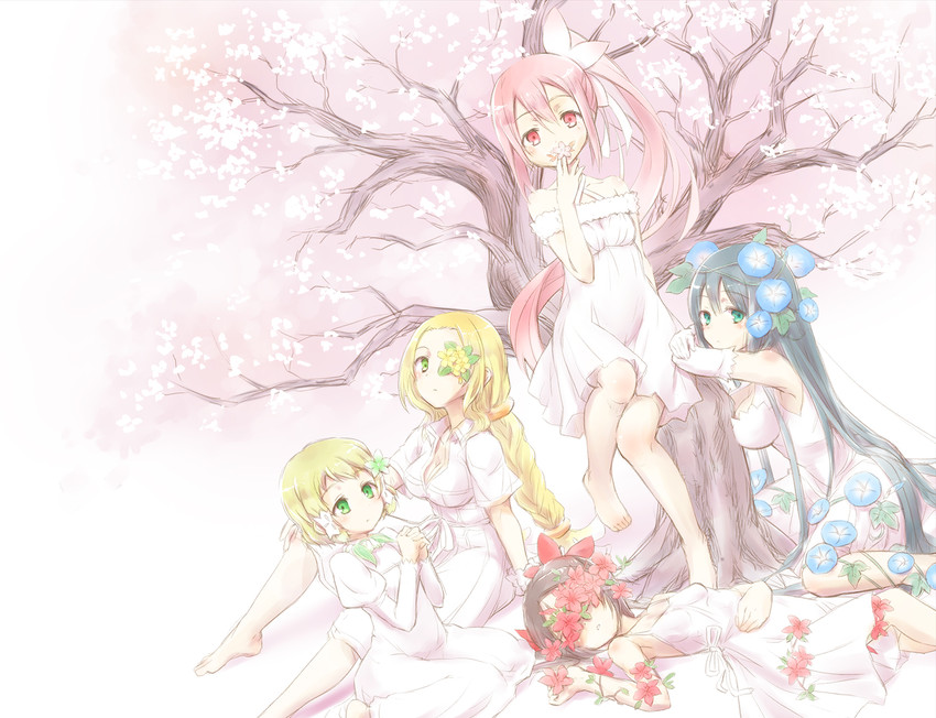 yuuki yuuna, tougou mimori, miyoshi karin, inubouzaki fuu, and inubouzaki itsuki (yuusha de aru and 1 more) drawn by kanran