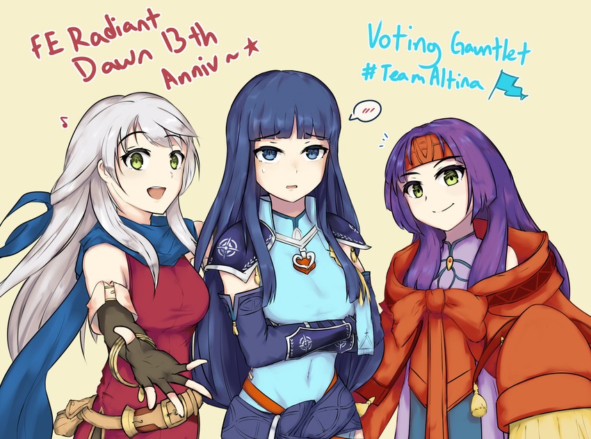 micaiah, sanaki kirsch altina, and altina (fire emblem and 2 more) drawn by poiramee