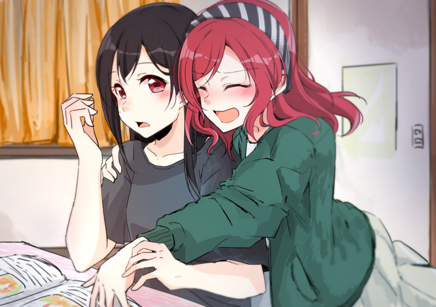 nishikino maki and yazawa nico (love live! and 1 more) drawn by kotobuki_haruki