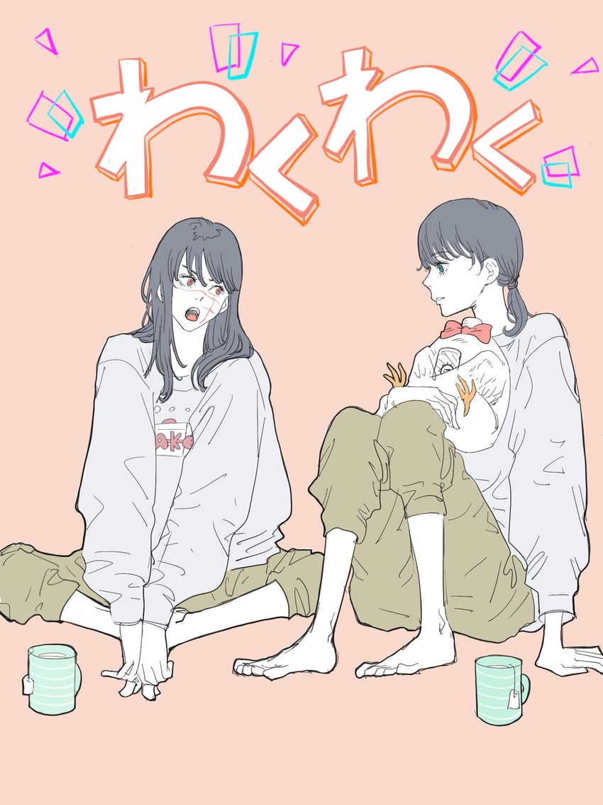 yoru, mitaka asa, and bucky (chainsaw man) drawn by needbee_r