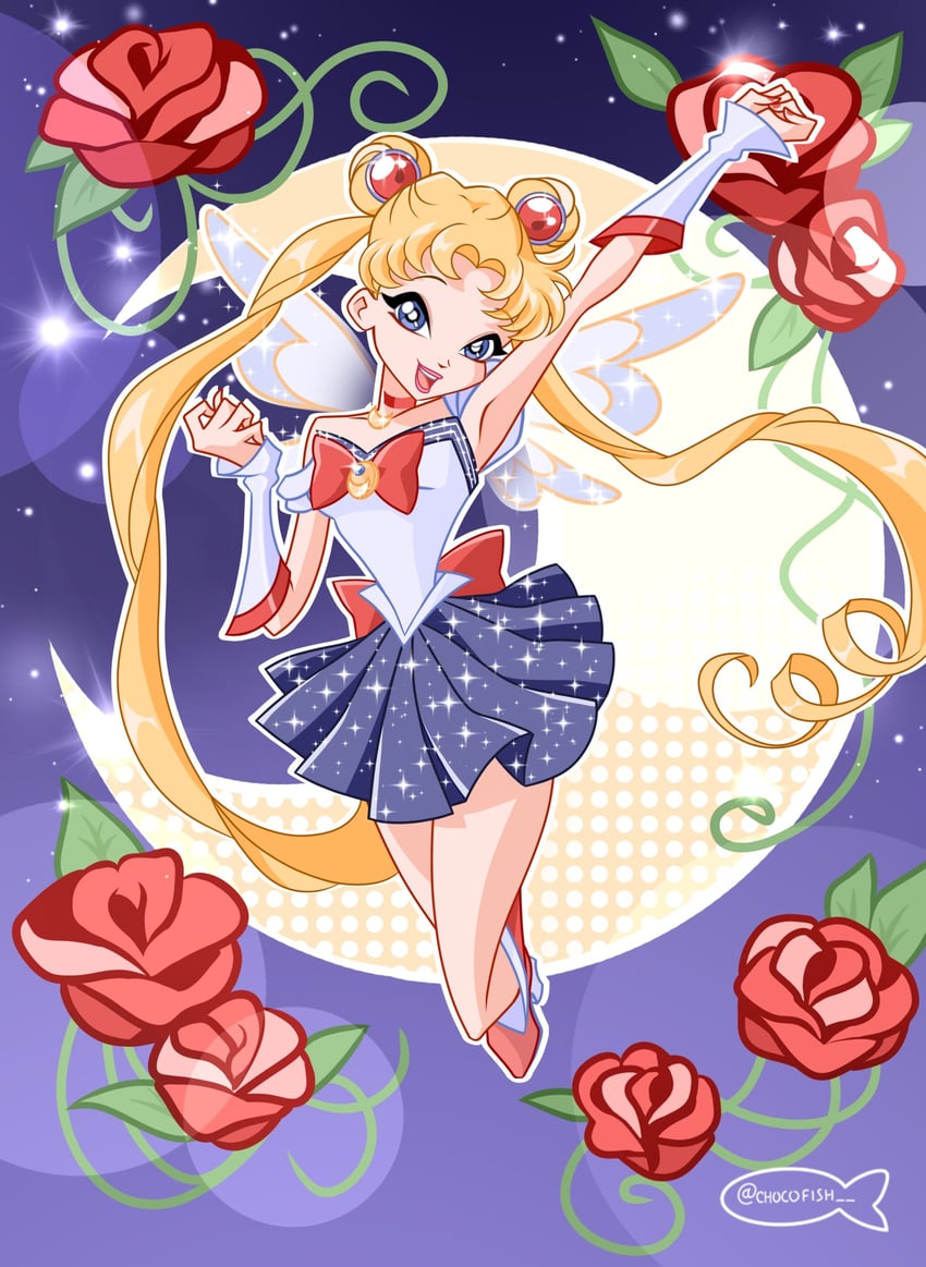 tsukino usagi, sailor moon, and eternal sailor moon (bishoujo senshi sailor moon and 1 more) drawn by chocofish