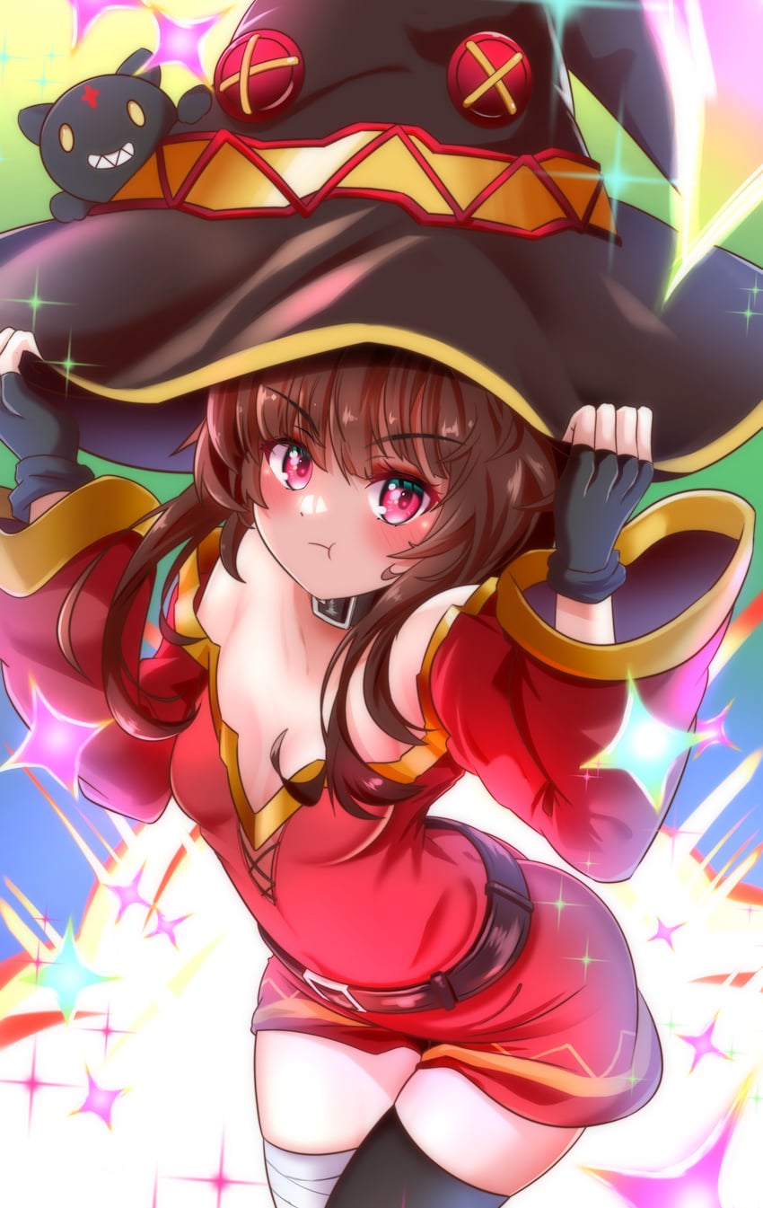 megumin and chomusuke (kono subarashii sekai ni shukufuku wo!) drawn by kappaako