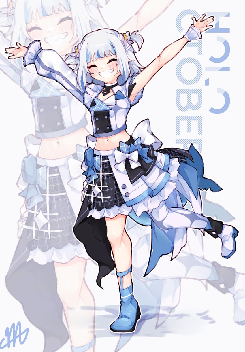 gawr gura (hololive and 1 more) drawn by ma_draws