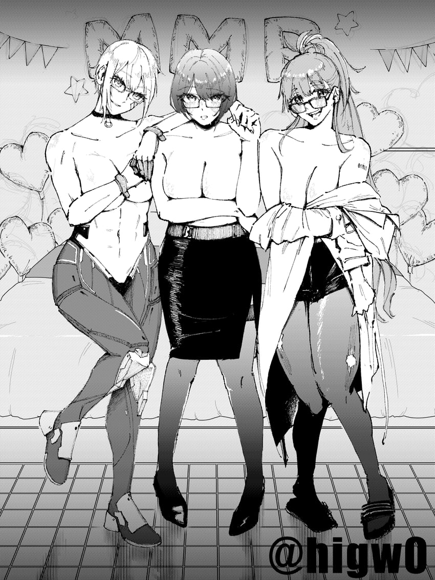 maxwell, mana, and ether (goddess of victory: nikke) drawn by akechipo