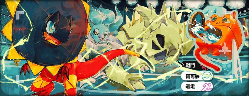rotom, tyranitar, malamar, heliolisk, and drone rotom (pokemon and 1 more) drawn by amehatobook