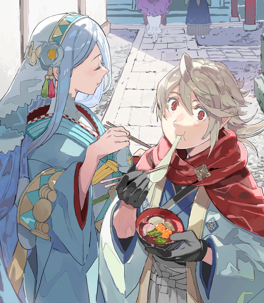 male corrin and azura (fire emblem and 2 more) drawn by aisutabetao