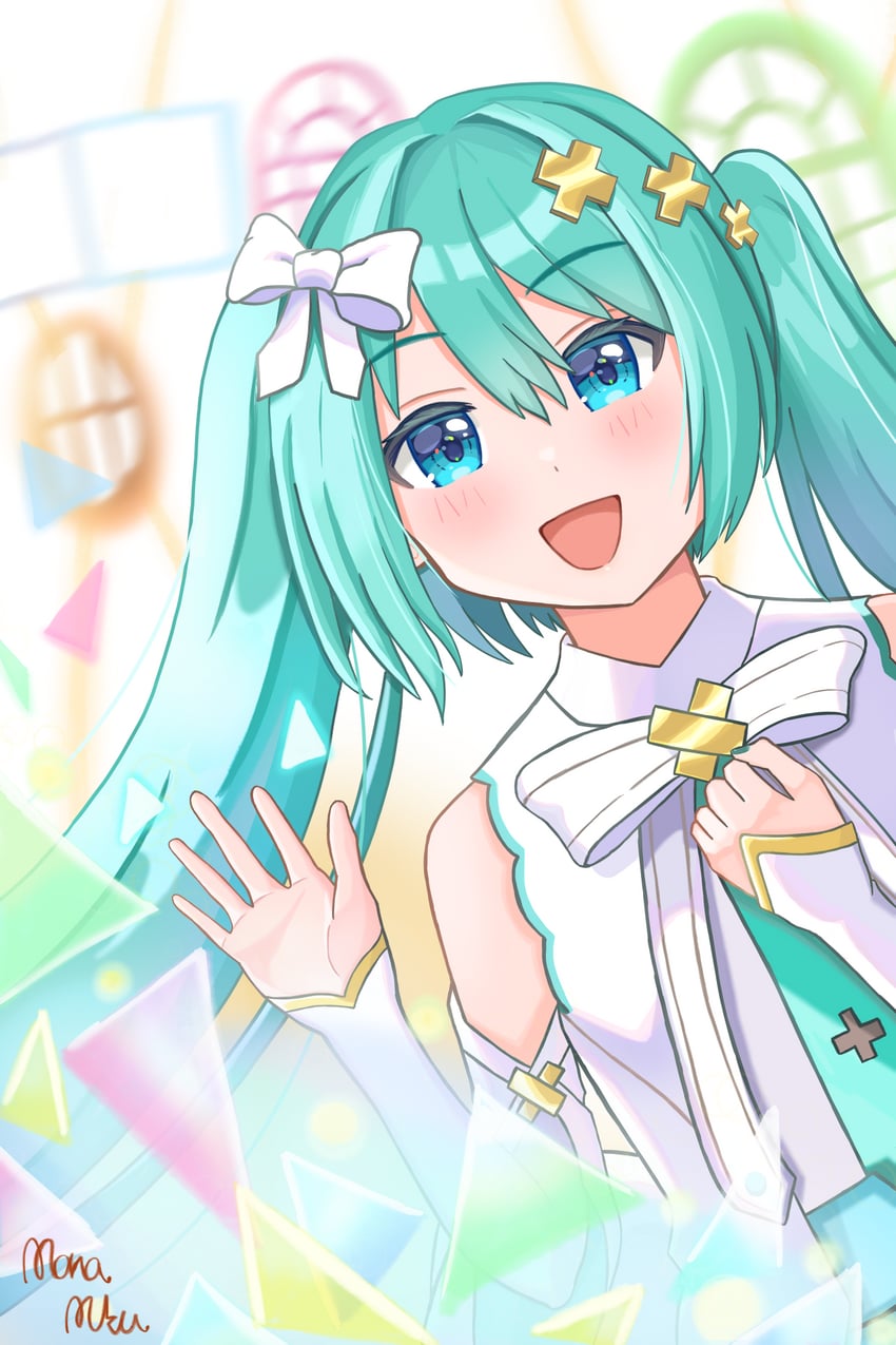 hatsune miku and hiramado miku (vocaloid and 2 more) drawn by mukumona396