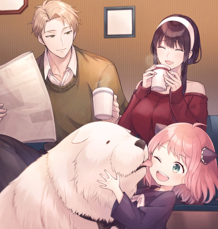 yor briar, anya, twilight, and bond (spy x family) drawn by e_(eokiba)