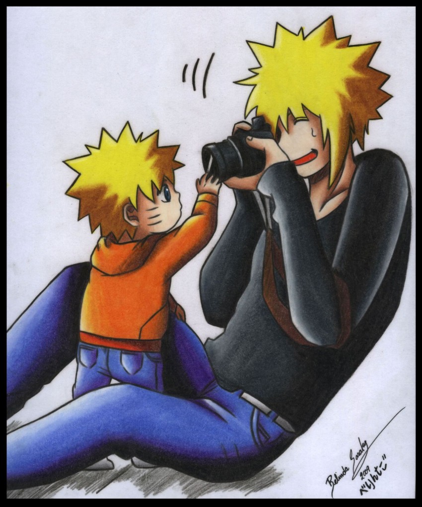 uzumaki naruto and namikaze minato (naruto and 1 more) drawn by belinda_sarahy_de_gois_rentroia