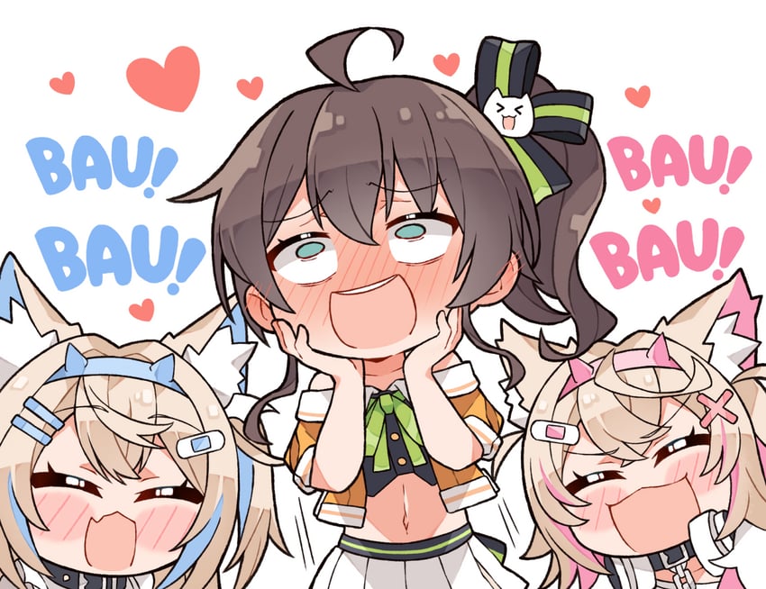 fuwawa abyssgard, mococo abyssgard, and natsuiro matsuri (hololive and 1 more) drawn by kukie-nyan