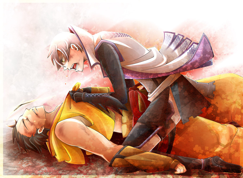ishida mitsunari and tokugawa ieyasu (sengoku basara) drawn by kaokuma