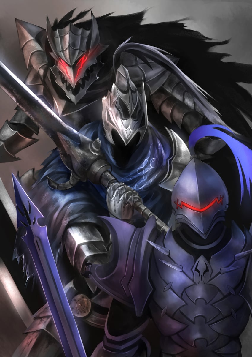 guts, berserker, and artorias the abysswalker (fate and 4 more) drawn by lazyremnant