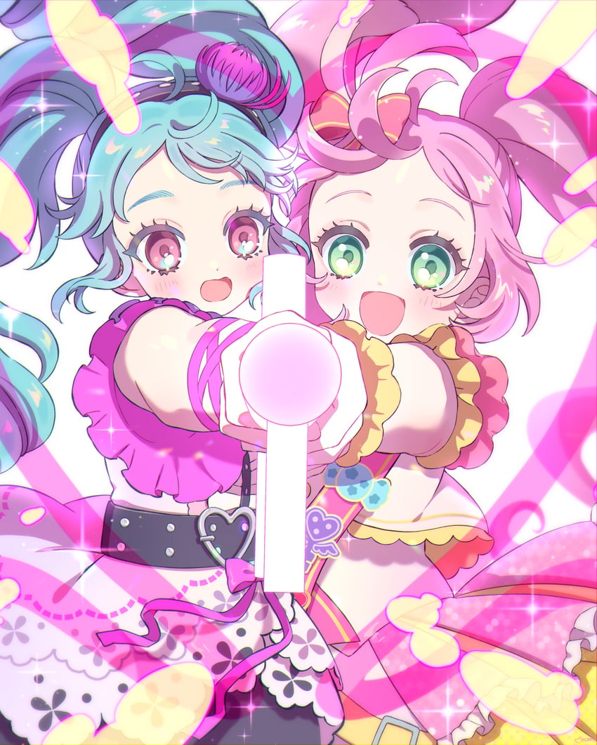 manaka laala and katasumi amari (pretty series and 2 more) drawn by momokan_(mmkn100)