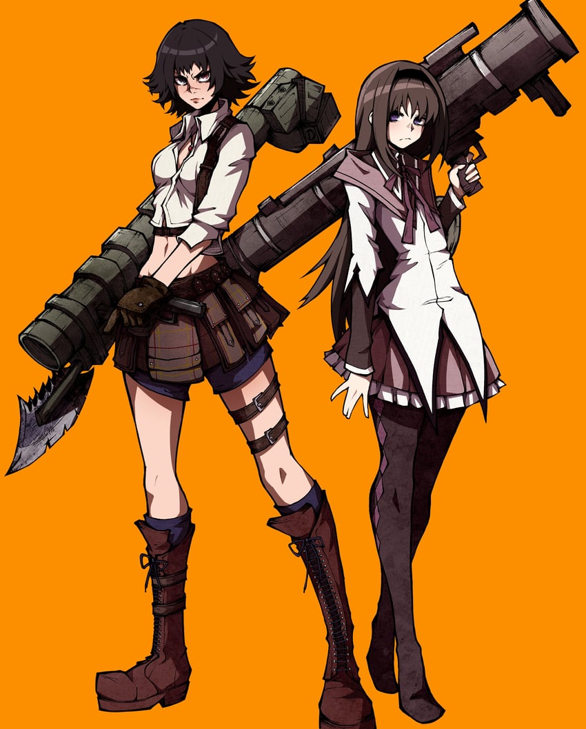akemi homura and lady (mahou shoujo madoka magica and 2 more) drawn by kekel