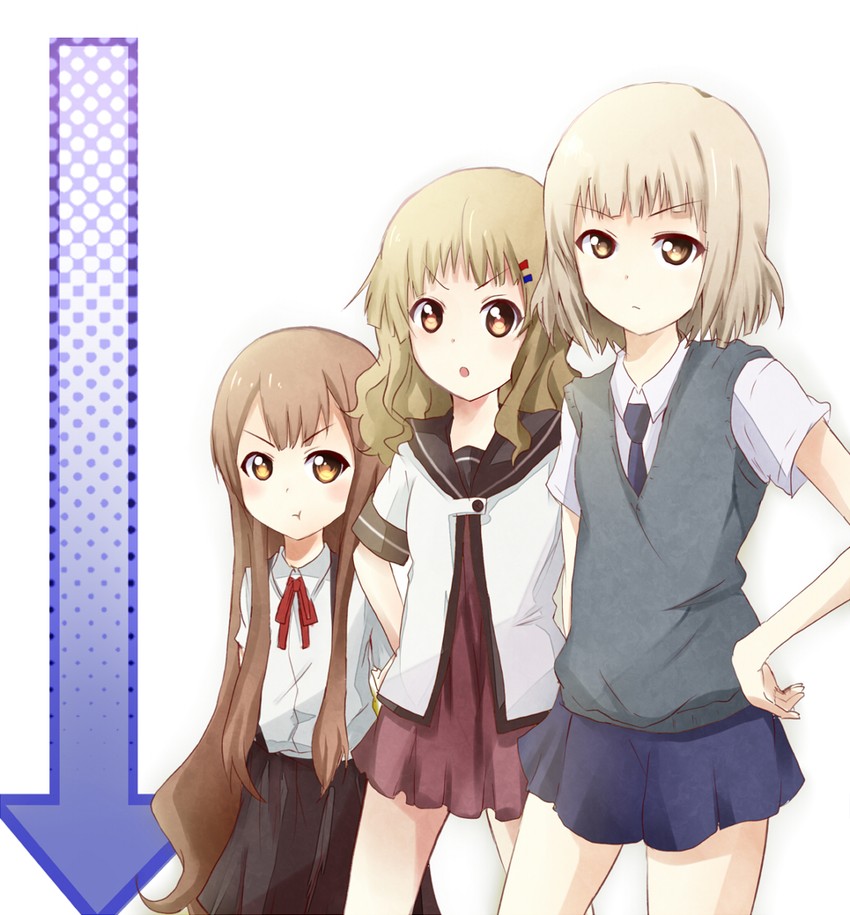 oomuro sakurako, oomuro hanako, and oomuro nadeshiko (yuruyuri) drawn by sanka