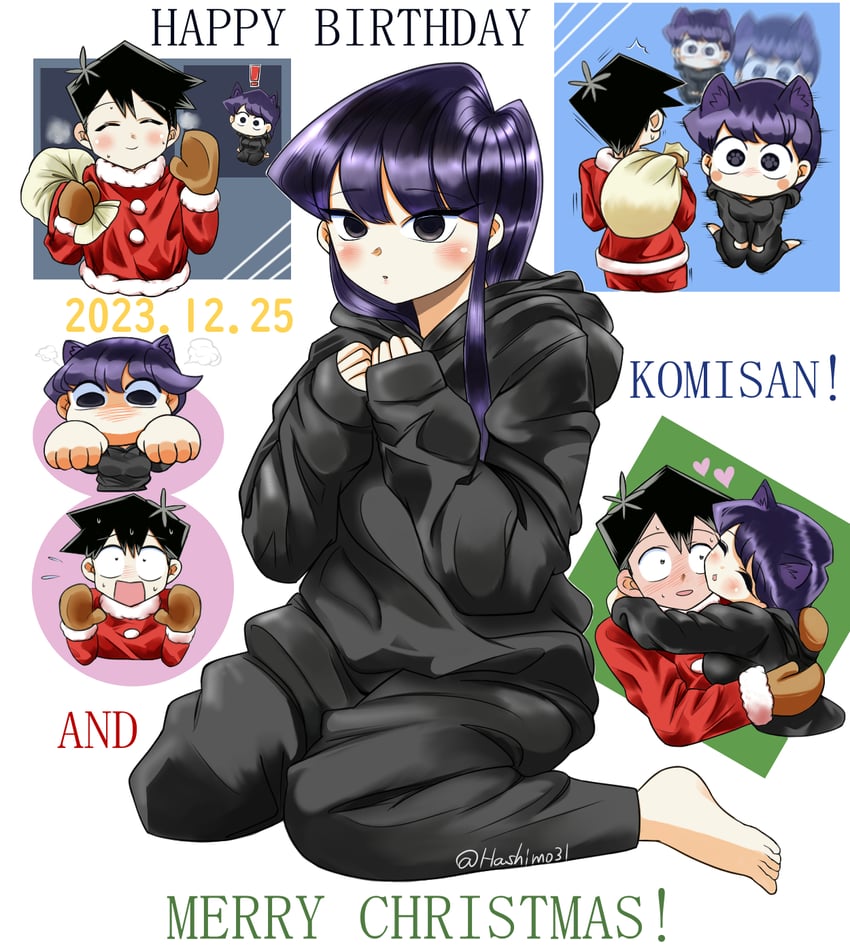 komi shouko and tadano hitohito (komi-san wa komyushou desu) drawn by hashimo_(hasshii)