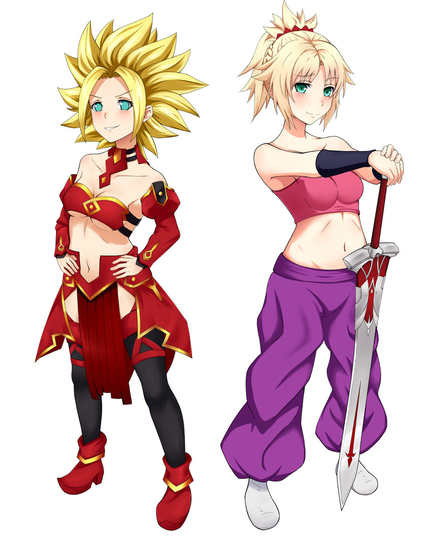 mordred and caulifla (fate and 4 more) drawn by freerun79