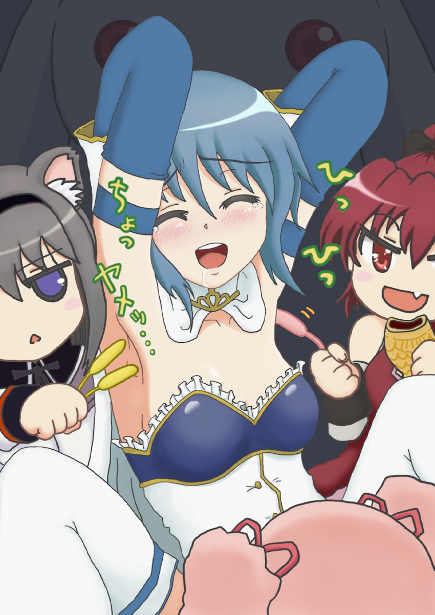 akemi homura, kaname madoka, miki sayaka, sakura kyoko, and kyubey (mahou shoujo madoka magica)