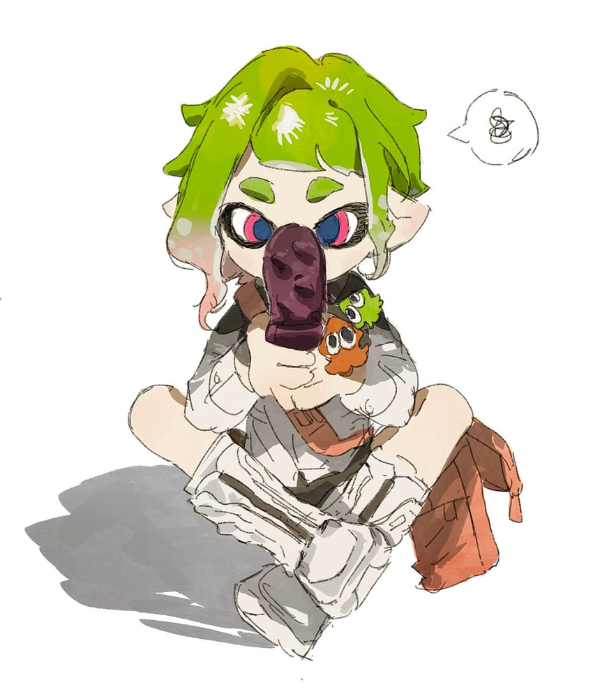 inkling player character and inkling girl (splatoon) drawn by ma_fu