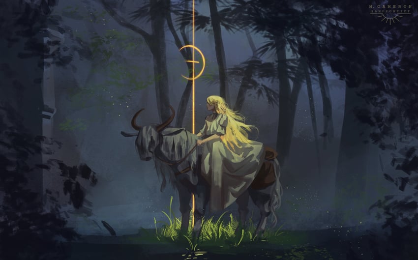 miquella and torrent (elden ring and 1 more) drawn by varrulin_(sandpontiff)