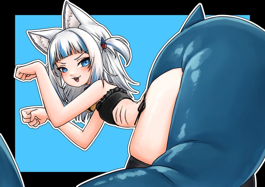 gawr gura (hololive and 1 more) drawn by superfann