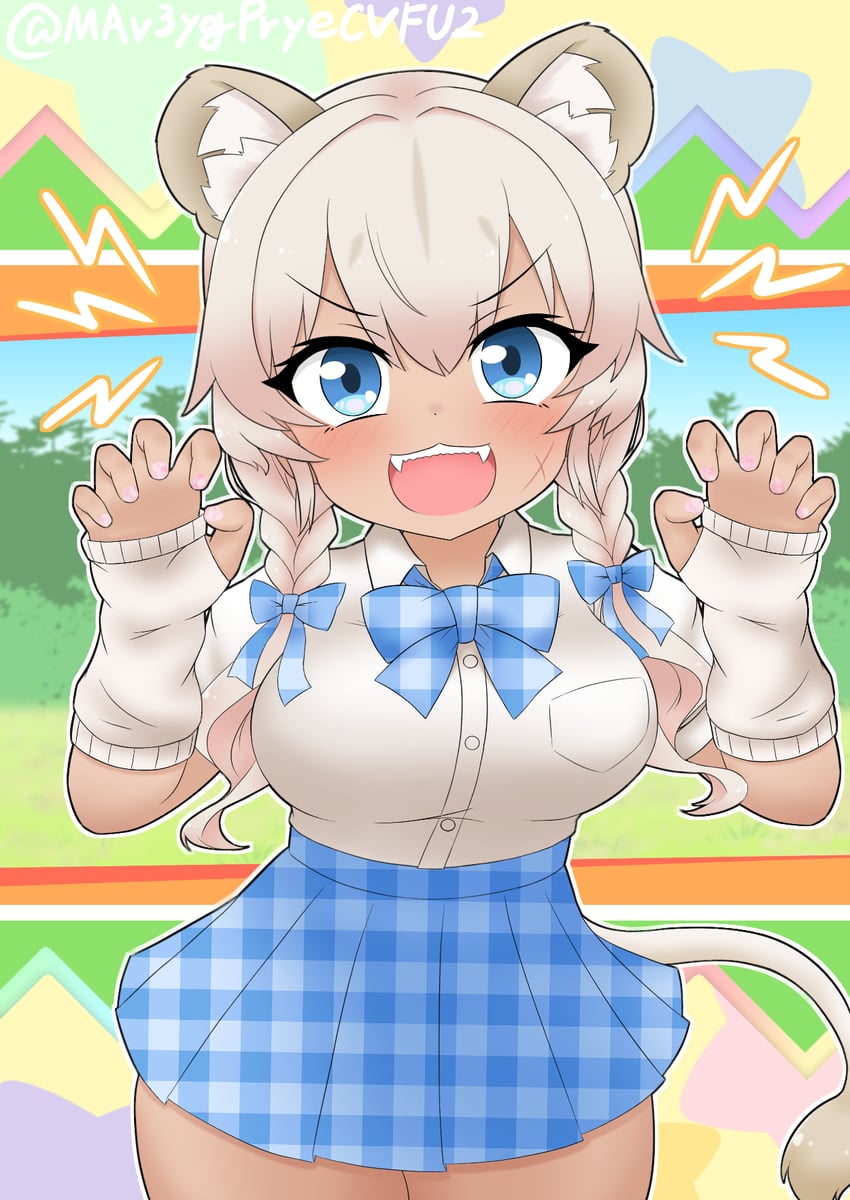 irodori mayoi and transvaal lion (kemono friends and 2 more) drawn by mabuta_(mbt)