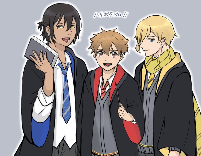 harry potter, akitsuki shou, tanaka nalu, and hinaoka masaki (wizarding world and 2 more) drawn by reko_(user_gzwg3227)