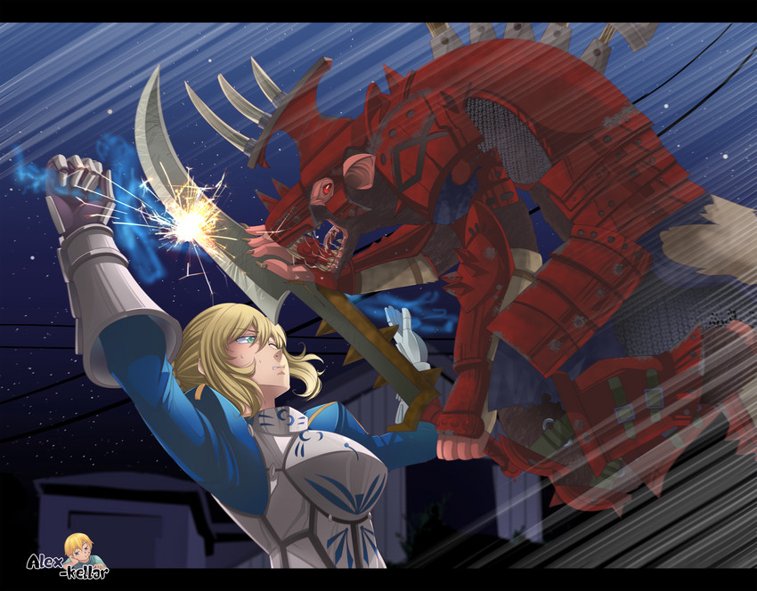artoria pendragon, saber, skaven, and queek headtaker (fate and 5 more) drawn by alex_kellar