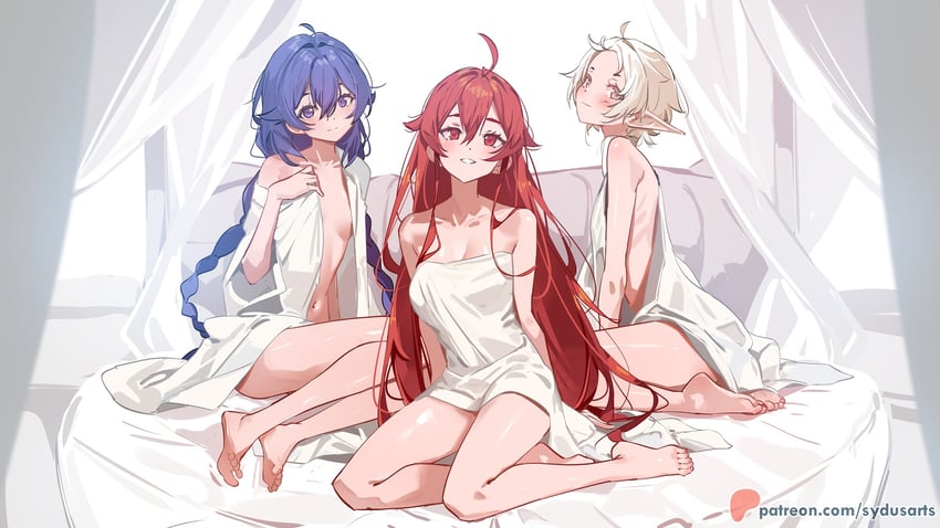 roxy migurdia, eris greyrat, and sylphiette (mushoku tensei) drawn by sydus