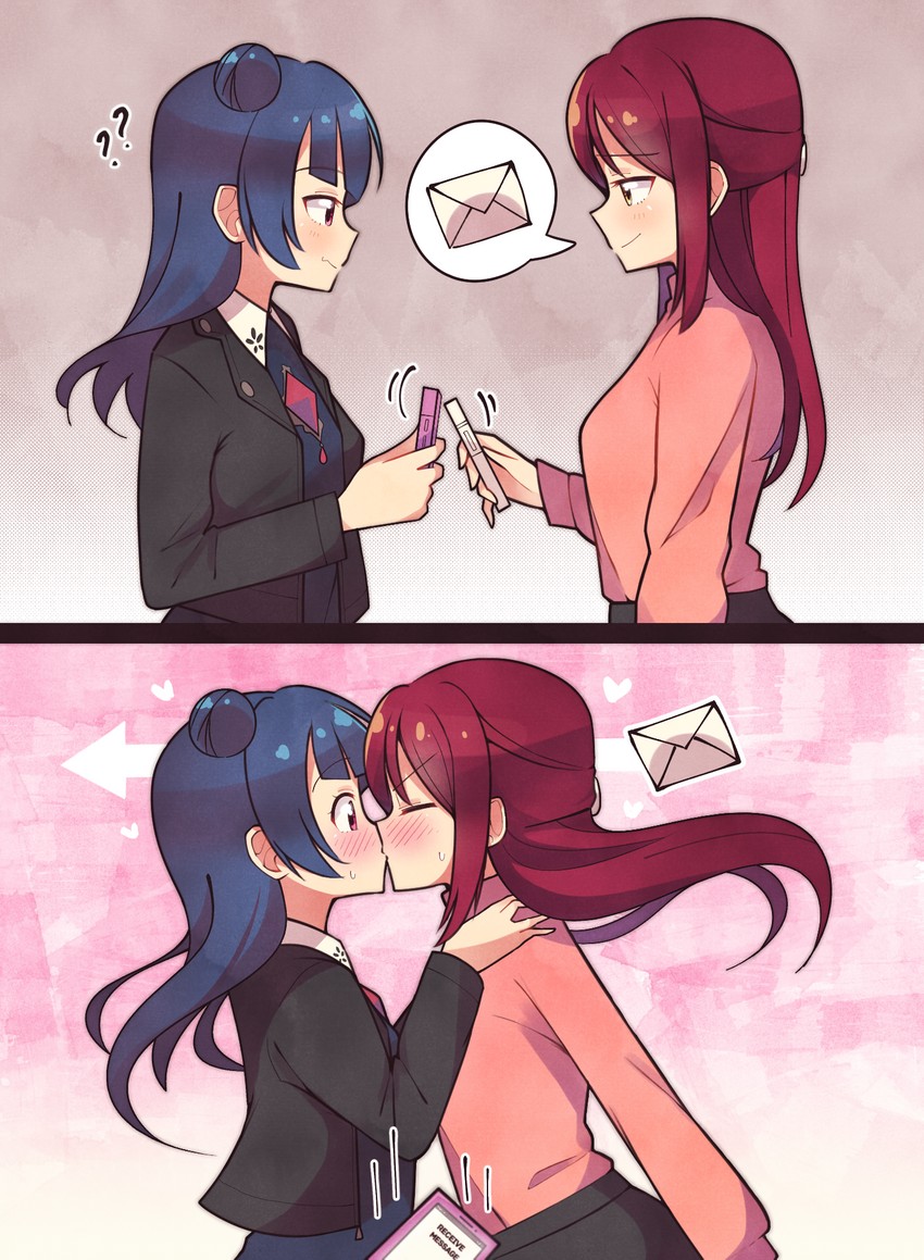 tsushima yoshiko and sakurauchi riko (love live! and 1 more) drawn by ceph_(greatyazawa1819)