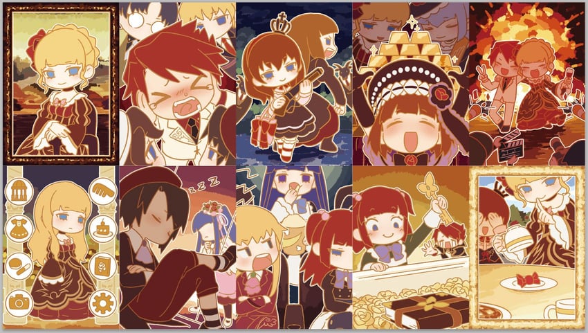 beatrice, ushiromiya battler, ushiromiya ange, frederica bernkastel, ushiromiya maria, and 8 more (umineko no naku koro ni) drawn by aluce