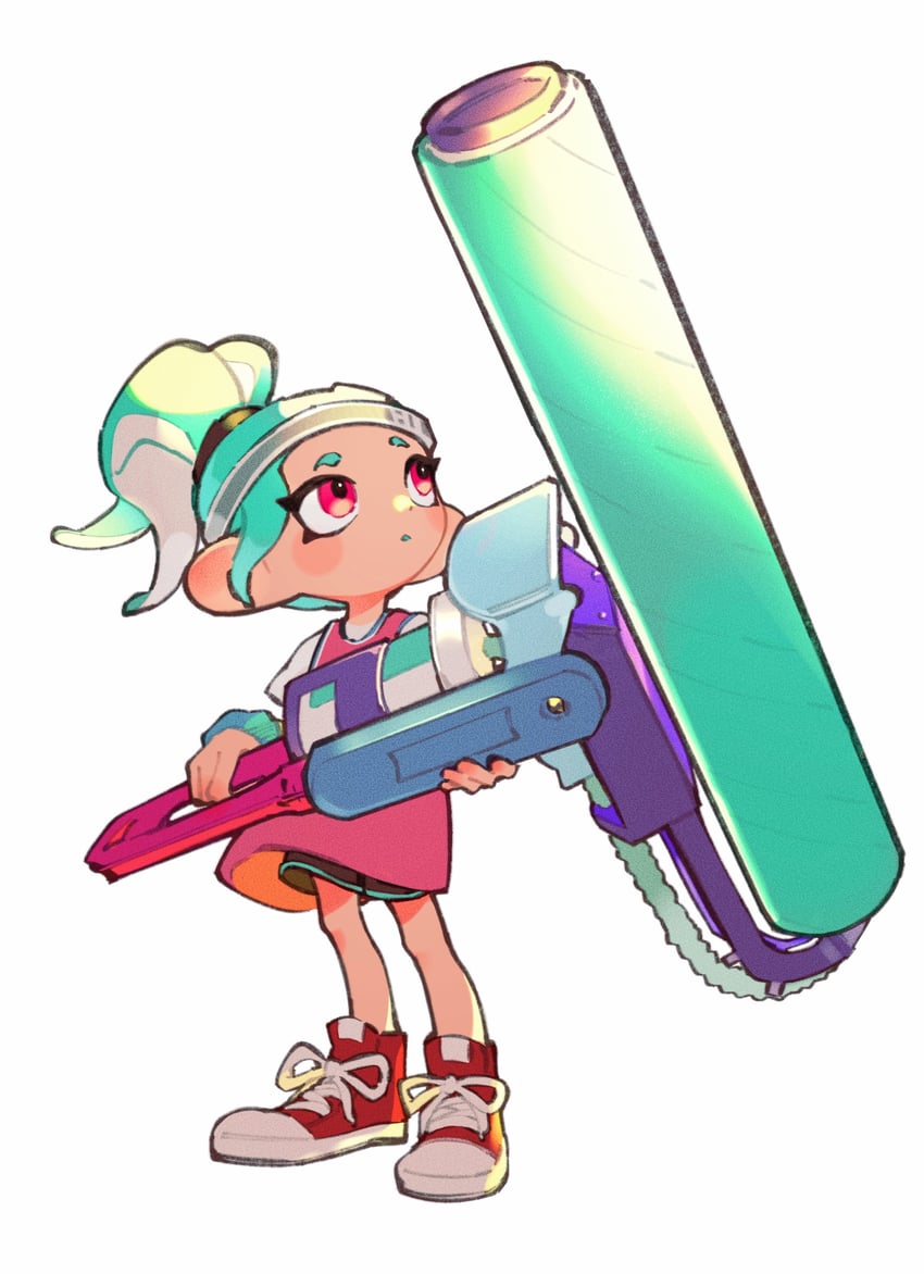 octoling player character and octoling girl (splatoon and 1 more) drawn by inari1369