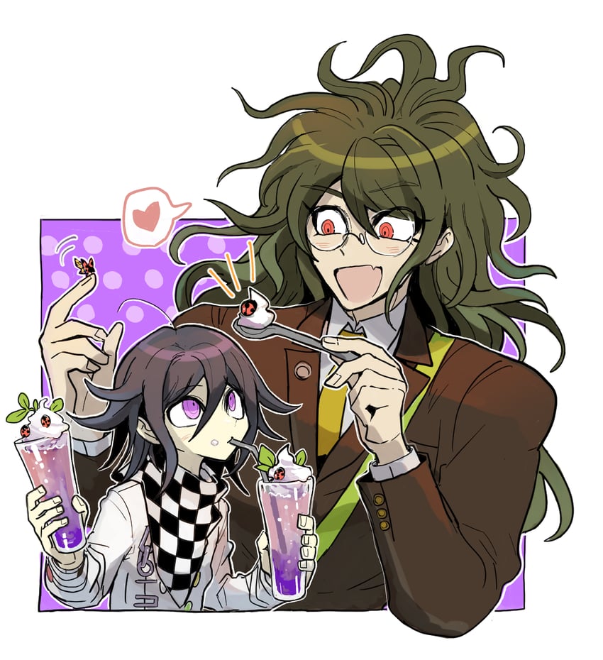 oma kokichi and gokuhara gonta (danganronpa and 1 more) drawn by kumakoro_(tetsupag)