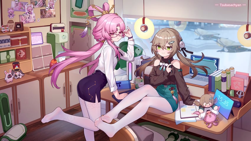 fu xuan, pom-pom, qingque, and diting (honkai and 1 more) drawn by tsubasa_tsubasa