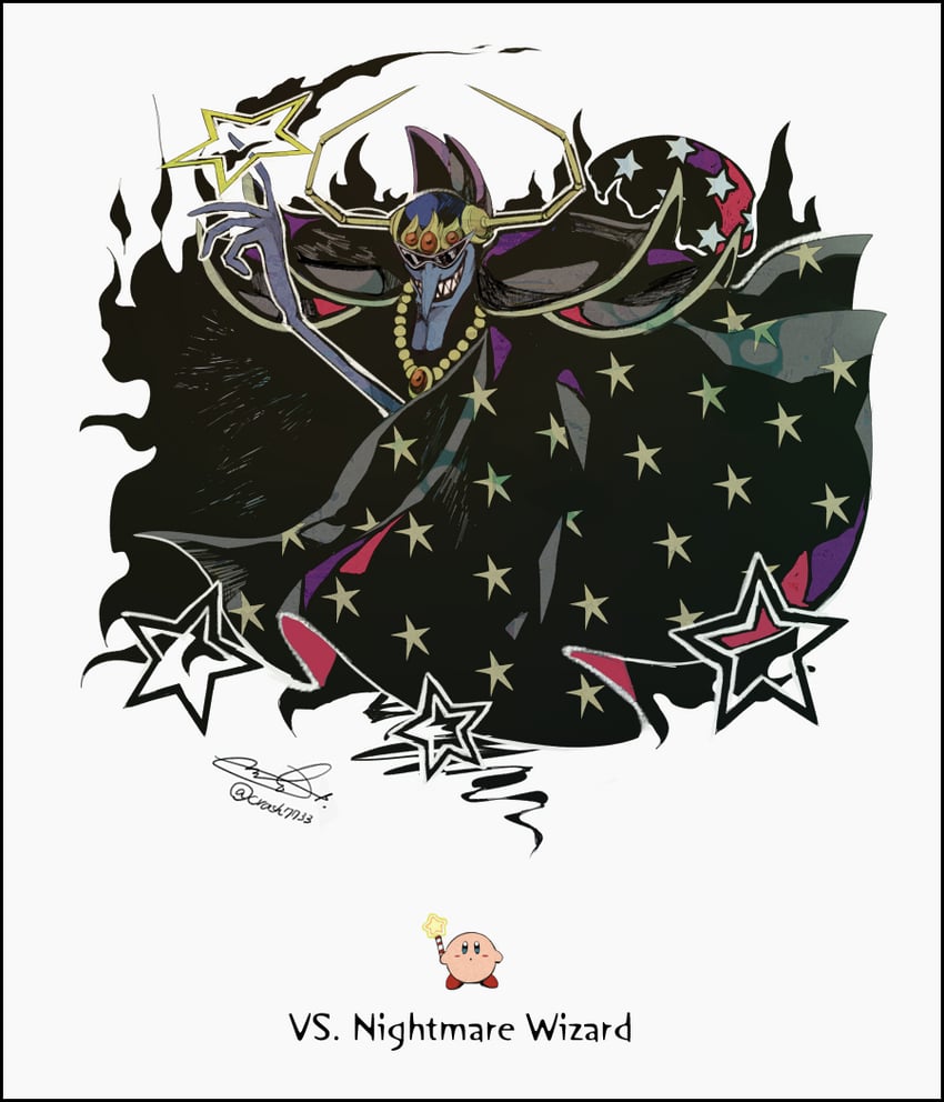 kirby and nightmare (kirby and 1 more) drawn by manoko
