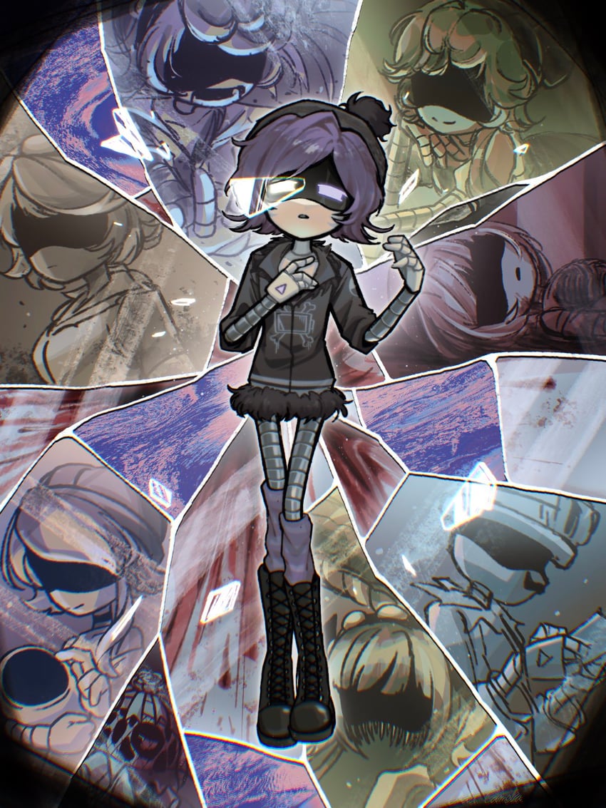 uzi, n, v, cyn, j, and 3 more (murder drones) drawn by aida_(aidacamelia0516)