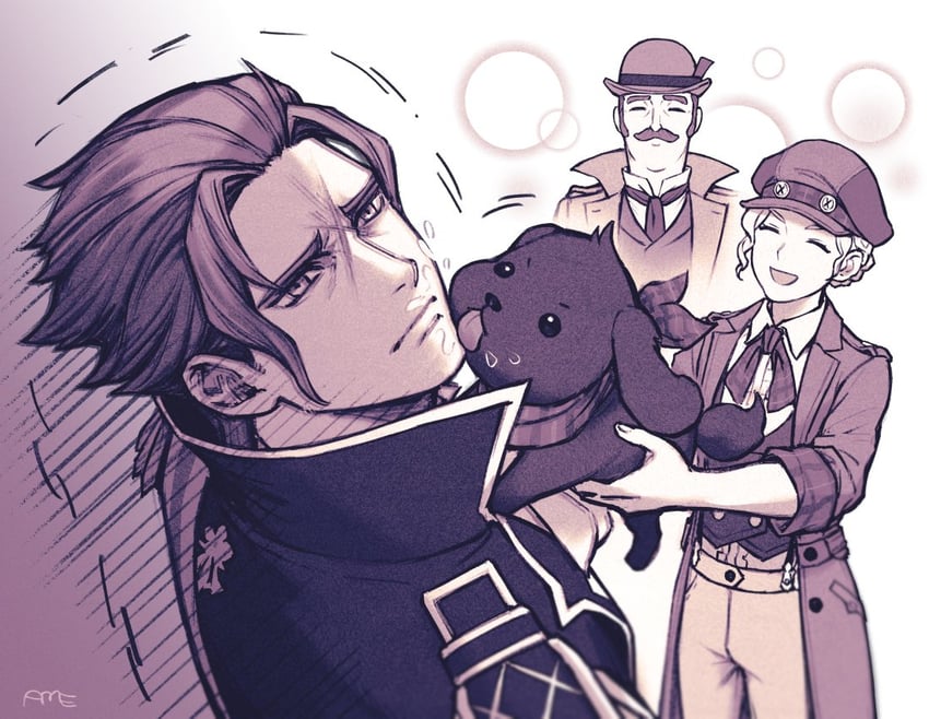 barok van zieks, gina lestrade, toby, and tobias gregson (ace attorney and 2 more) drawn by amemomism