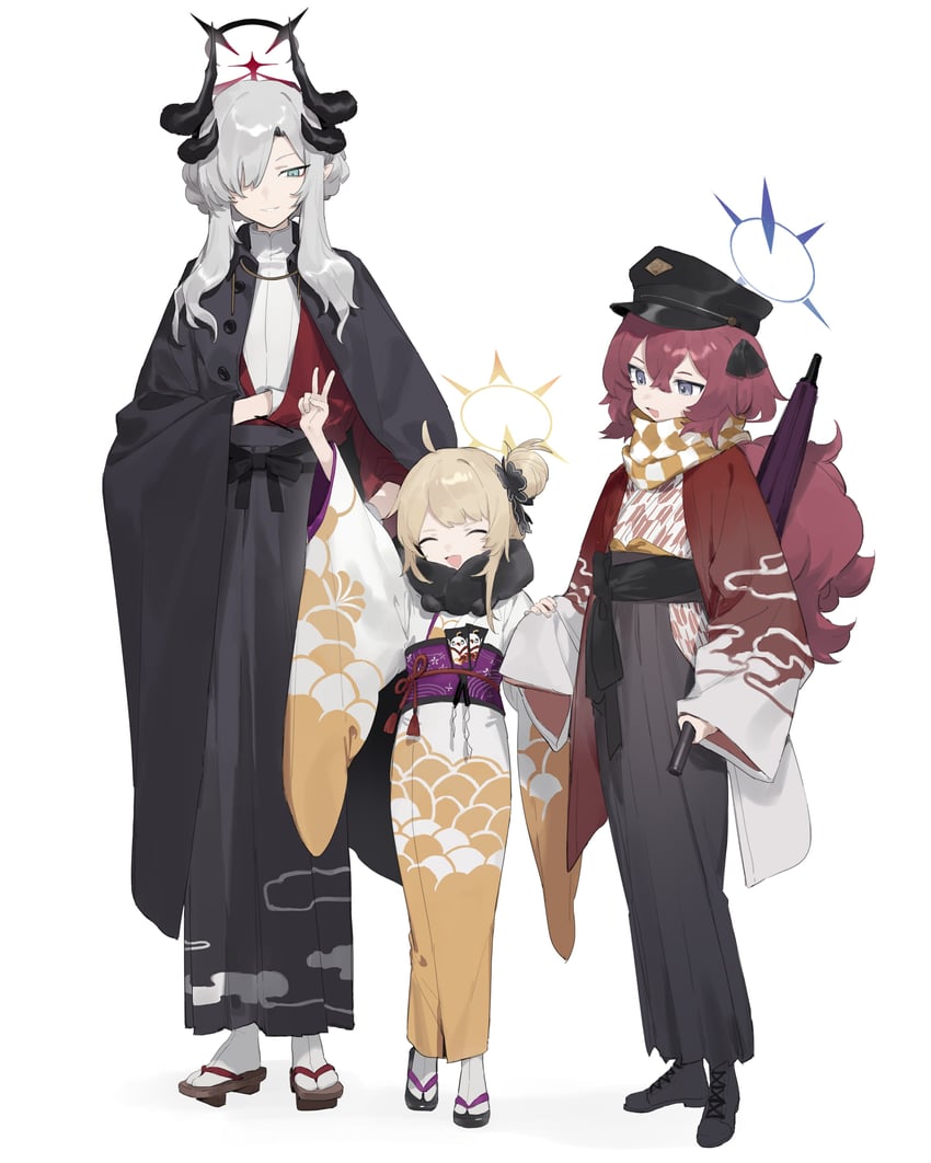 ibuki, iroha, peroro, and makoto (blue archive) drawn by sh_(shinh)