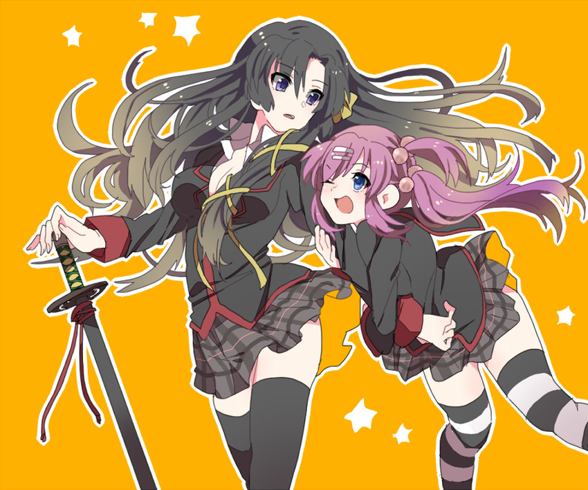 saigusa haruka and kurugaya yuiko (little busters!) drawn by takumi_(scya)